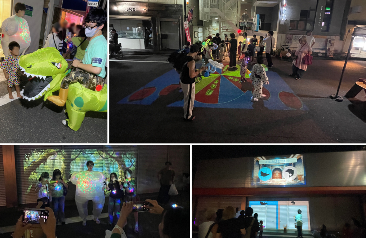 加藤研究室が地域の夏祭りを盛り上げる！プロジェクションマッピングを実施