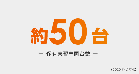 約50台 ー保有実習車両台数ー